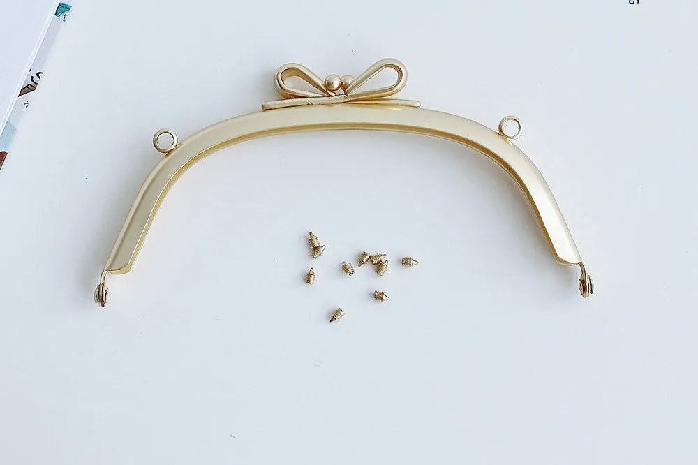 1 Piece 12.5cm (5") Purse Frame Bag Hanger Wedding Bag Screw Style With Butterfly Knot Kisslock Bronze And Matte Gold Pick Color
