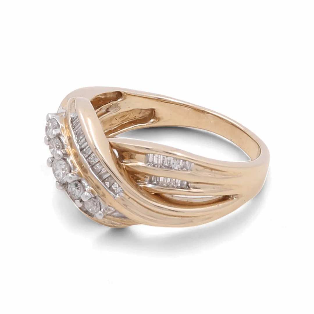10K Yellow Gold Fashion Diamond Woman Ring