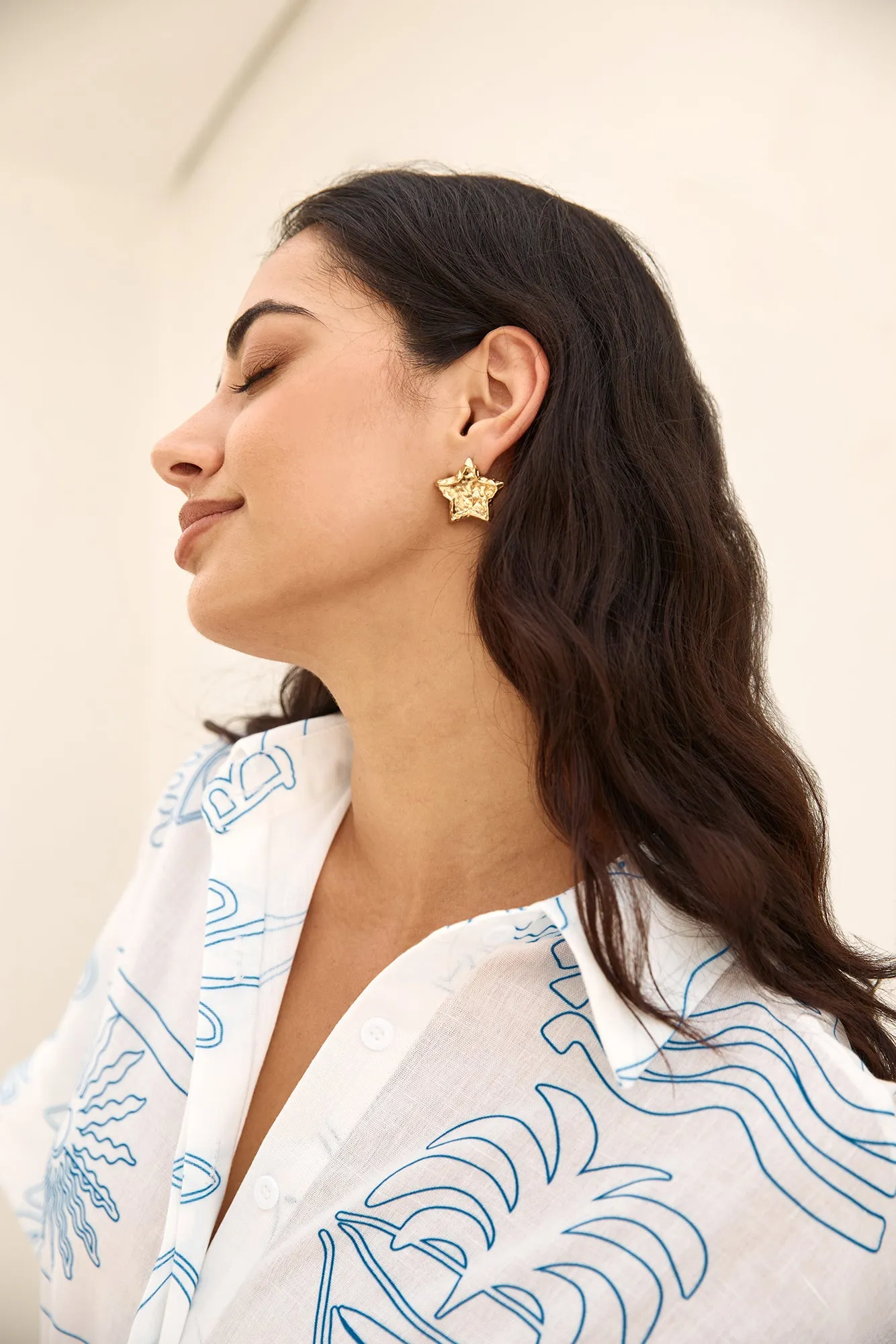 18k Gold Plated Night Sky Earrings Gold