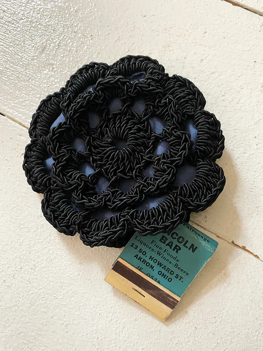 1960's Crochet Clutch with Lucite Zipper Pull