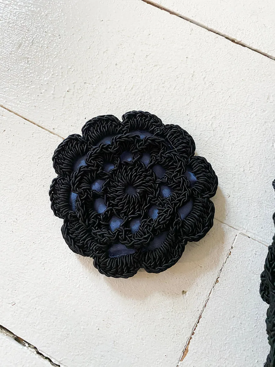 1960's Crochet Clutch with Lucite Zipper Pull