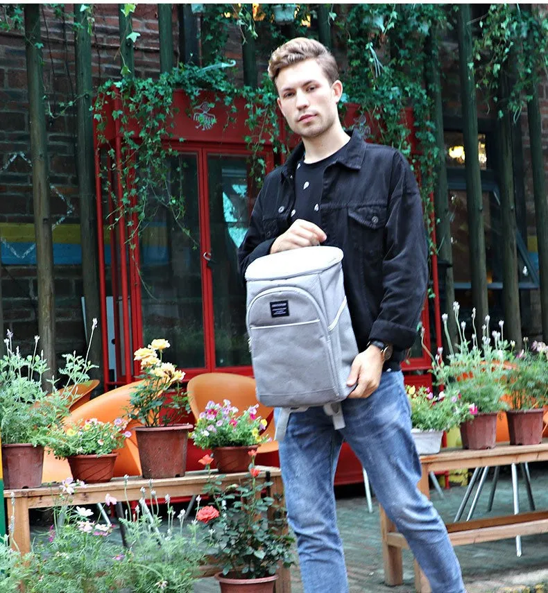 (20L) Picnic Thermo Backpack Cooler Bag Insulated Backpack - Gray