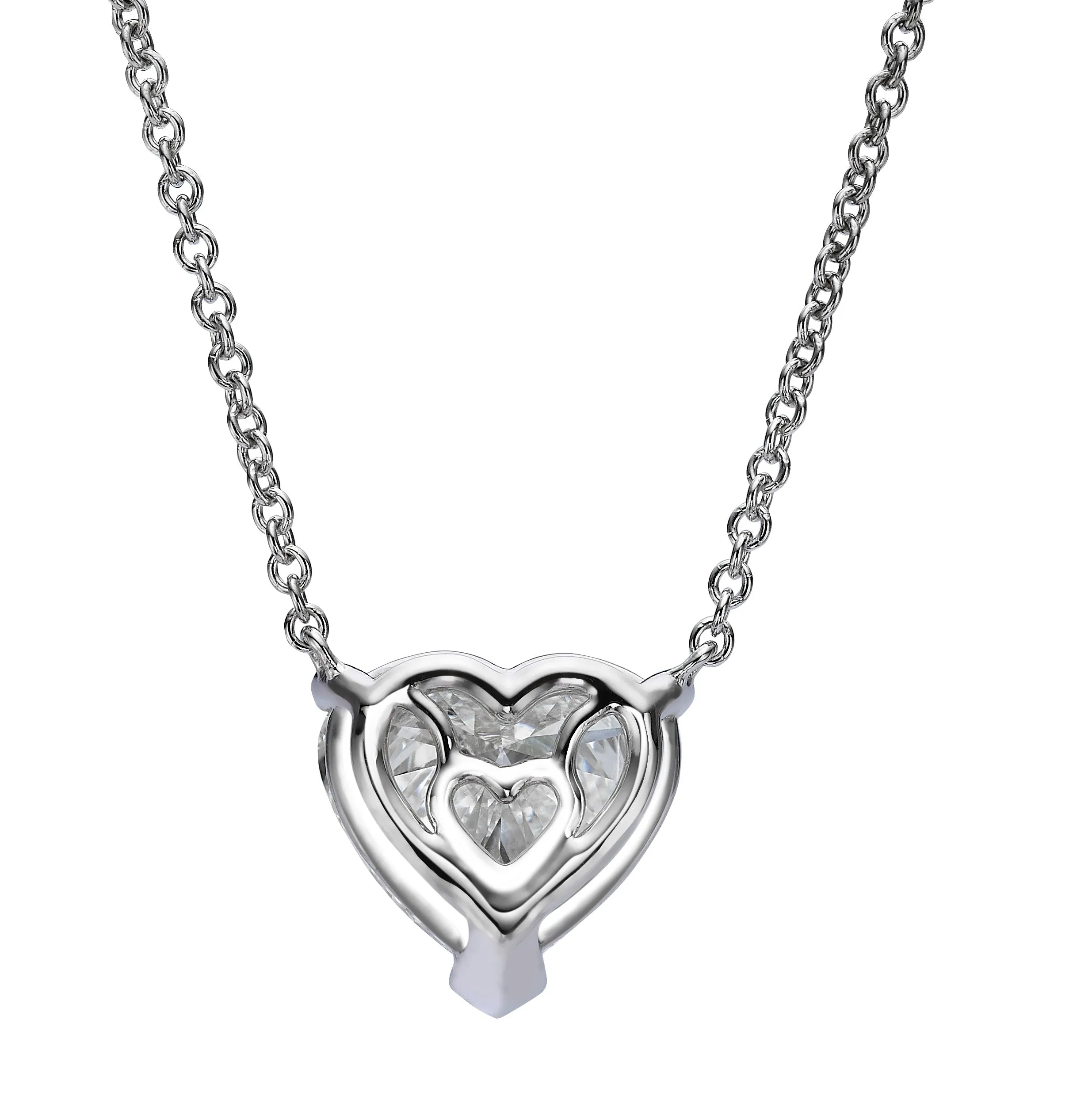 3.01 ct Lab Grown Heart Shape Diamond Solitaire Pendant Necklace
