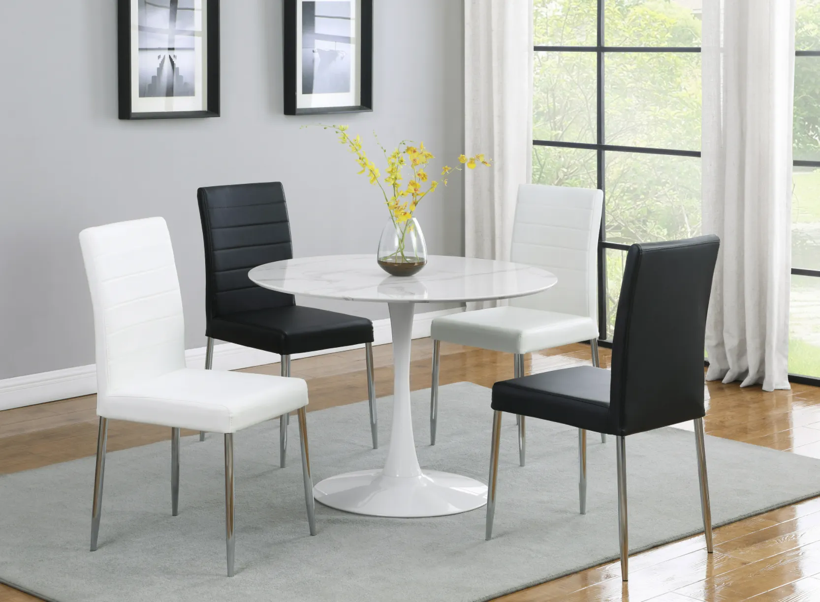 30" Faux Marble Dining Table