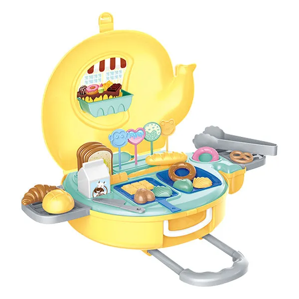 32pc Kids Pretend Bakery Playset in Elephant Case Trolley