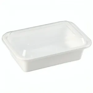 38oz Extra Strong Quality White Rectangular Meal Prep/ Bento Box Container