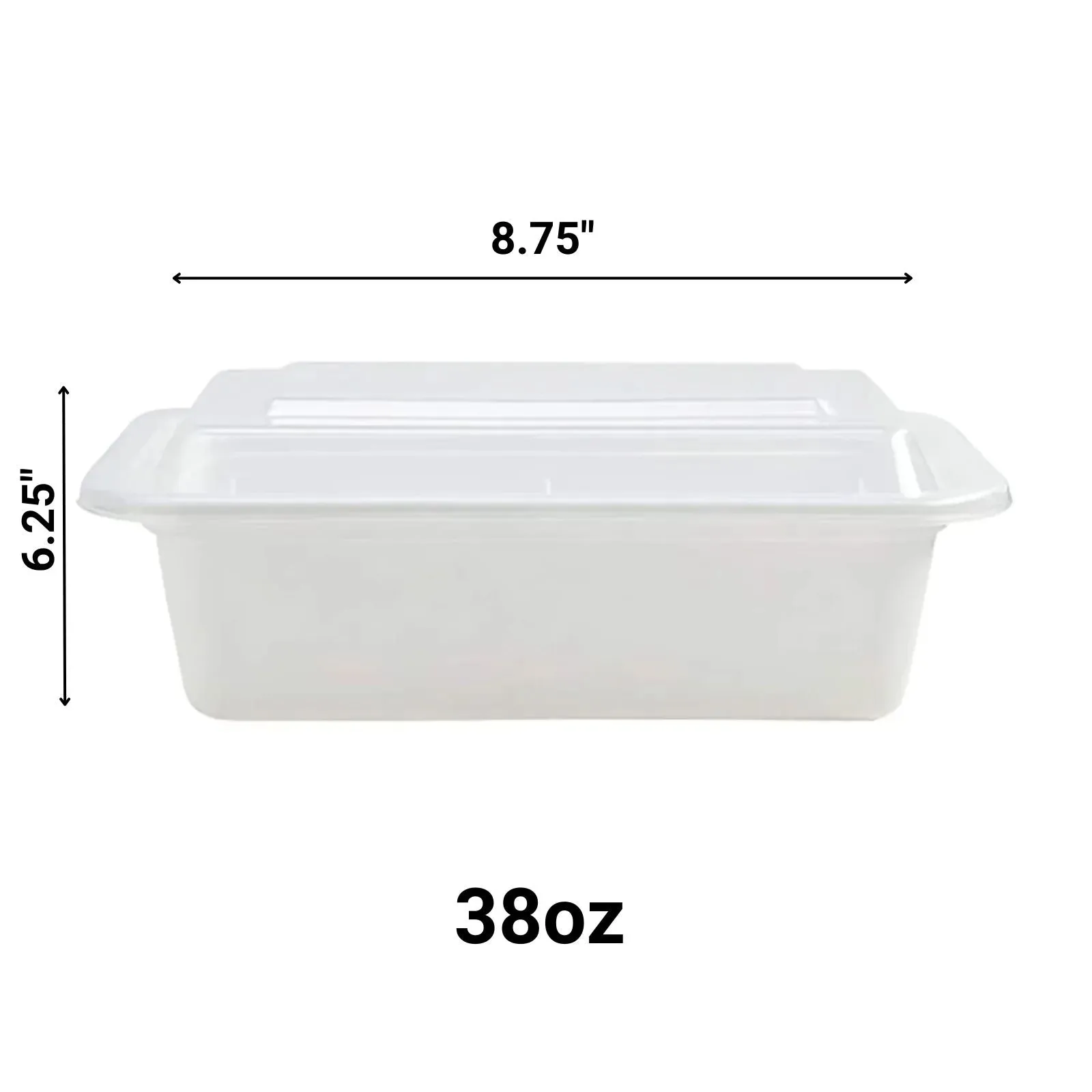 38oz Extra Strong Quality White Rectangular Meal Prep/ Bento Box Container