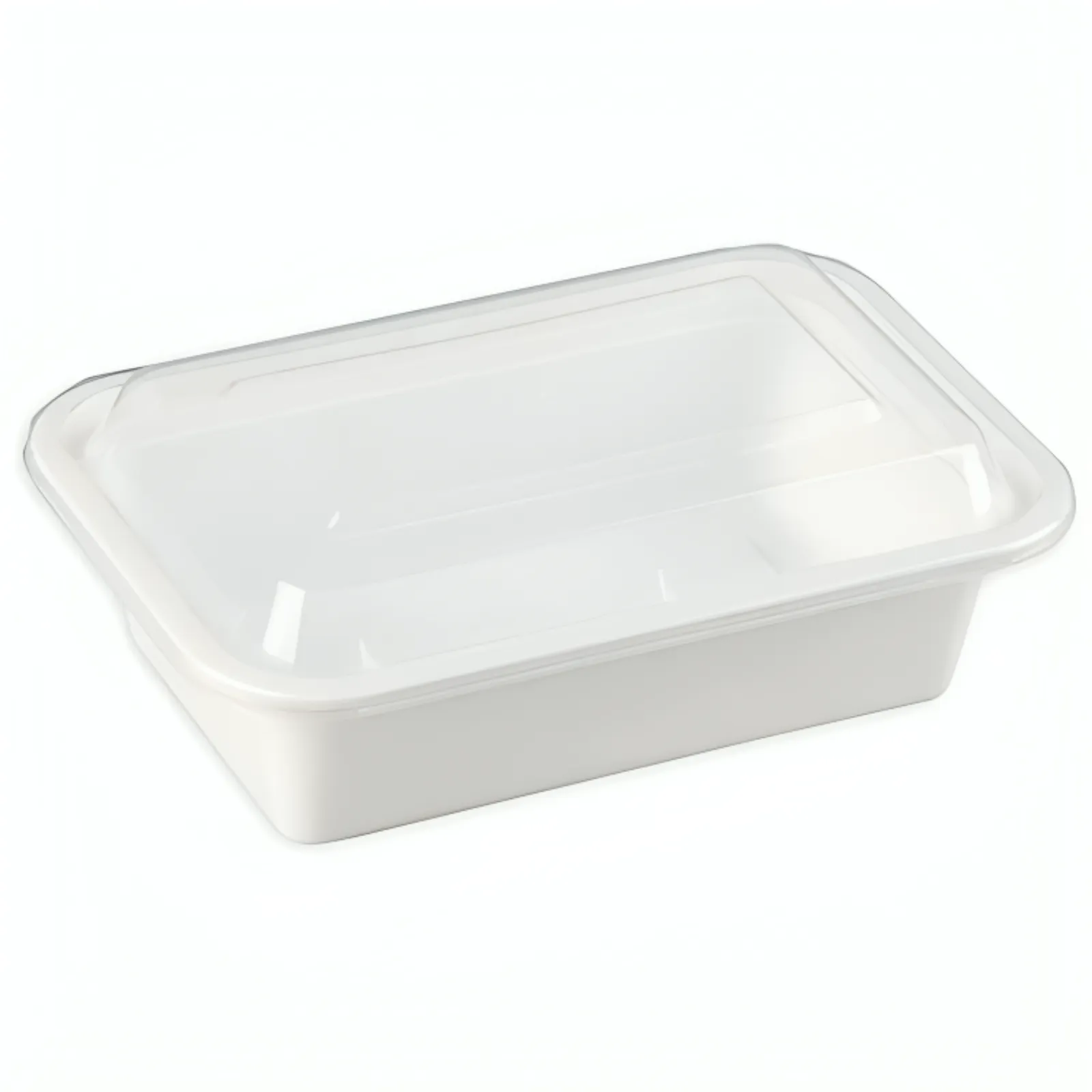 38oz Extra Strong Quality White Rectangular Meal Prep/ Bento Box Container