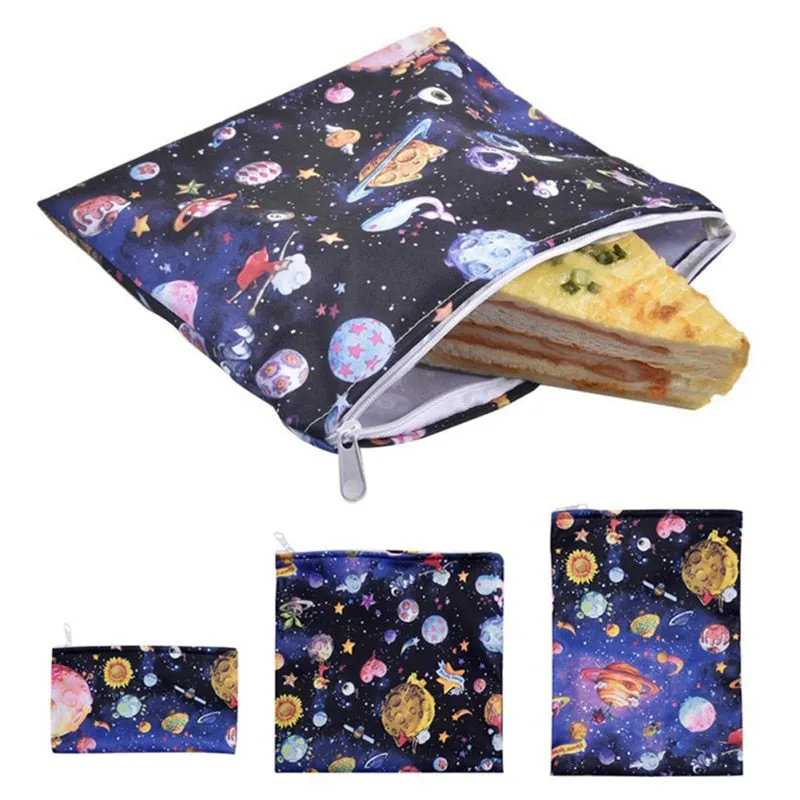 3PCS Snack Bag Reusable Washable Multifunctional Beeswax Sandwich And Lunch Bag Organic Food Wrap For Child School Travel Bag