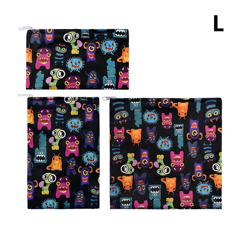 3PCS Snack Bag Reusable Washable Multifunctional Beeswax Sandwich And Lunch Bag Organic Food Wrap For Child School Travel Bag