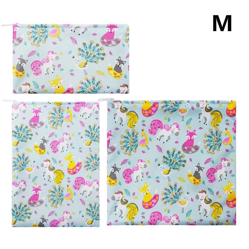 3PCS Snack Bag Reusable Washable Multifunctional Beeswax Sandwich And Lunch Bag Organic Food Wrap For Child School Travel Bag