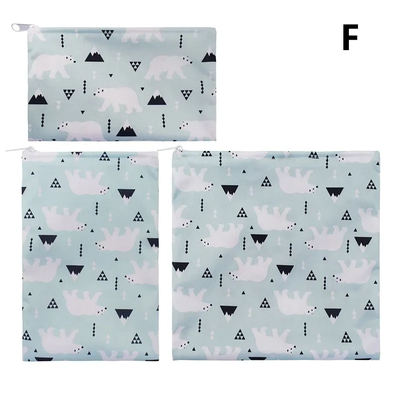 3PCS Snack Bag Reusable Washable Multifunctional Beeswax Sandwich And Lunch Bag Organic Food Wrap For Child School Travel Bag