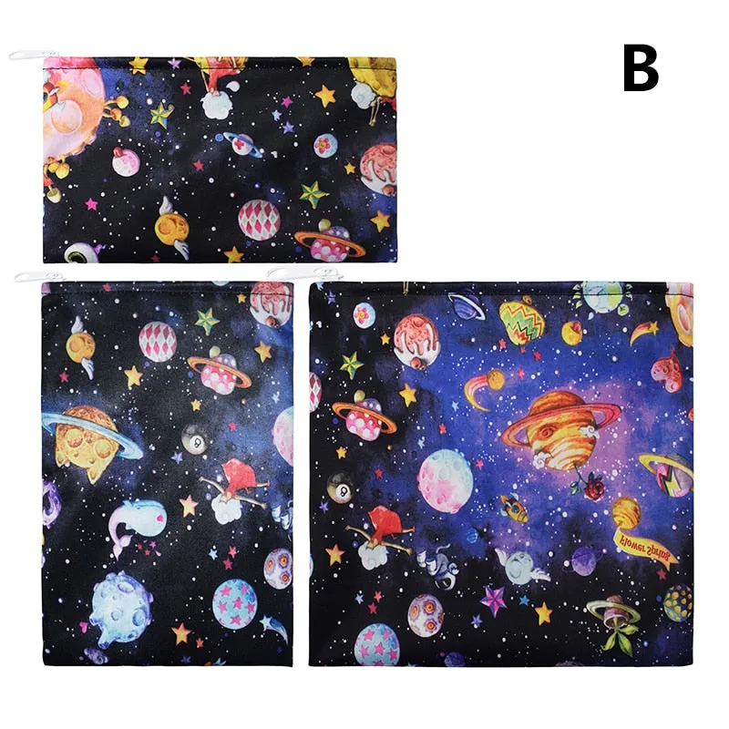 3PCS Snack Bag Reusable Washable Multifunctional Beeswax Sandwich And Lunch Bag Organic Food Wrap For Child School Travel Bag