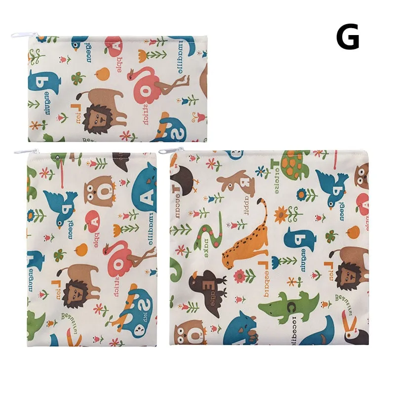 3PCS Snack Bag Reusable Washable Multifunctional Beeswax Sandwich And Lunch Bag Organic Food Wrap For Child School Travel Bag