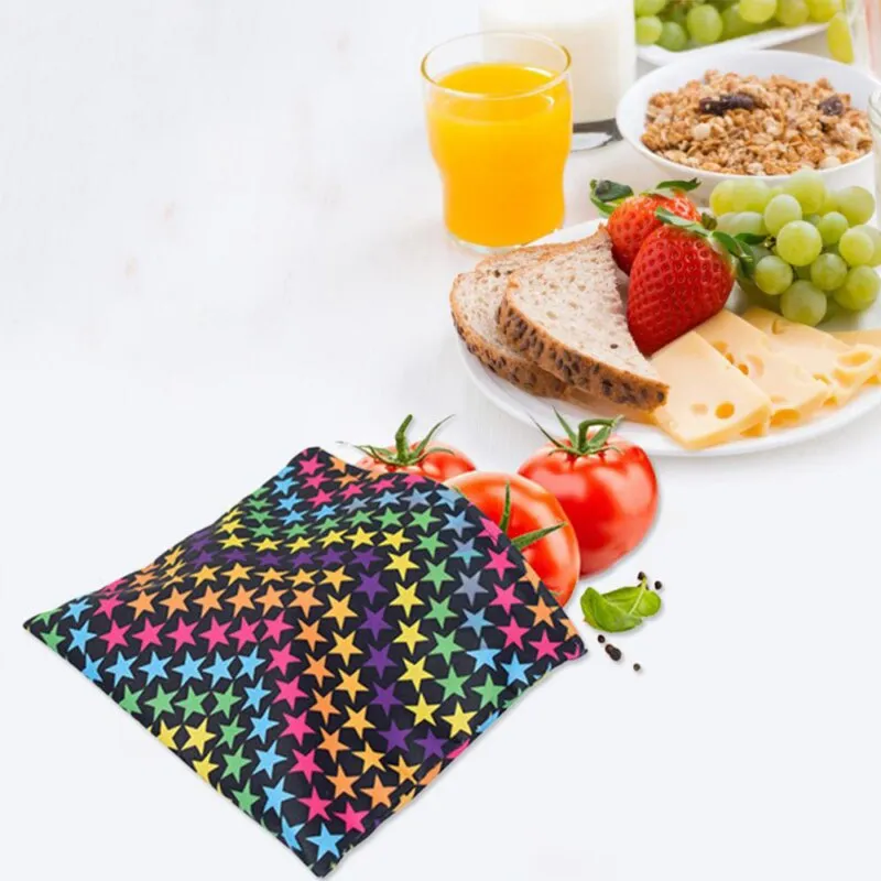 3PCS Snack Bag Reusable Washable Multifunctional Beeswax Sandwich And Lunch Bag Organic Food Wrap For Child School Travel Bag