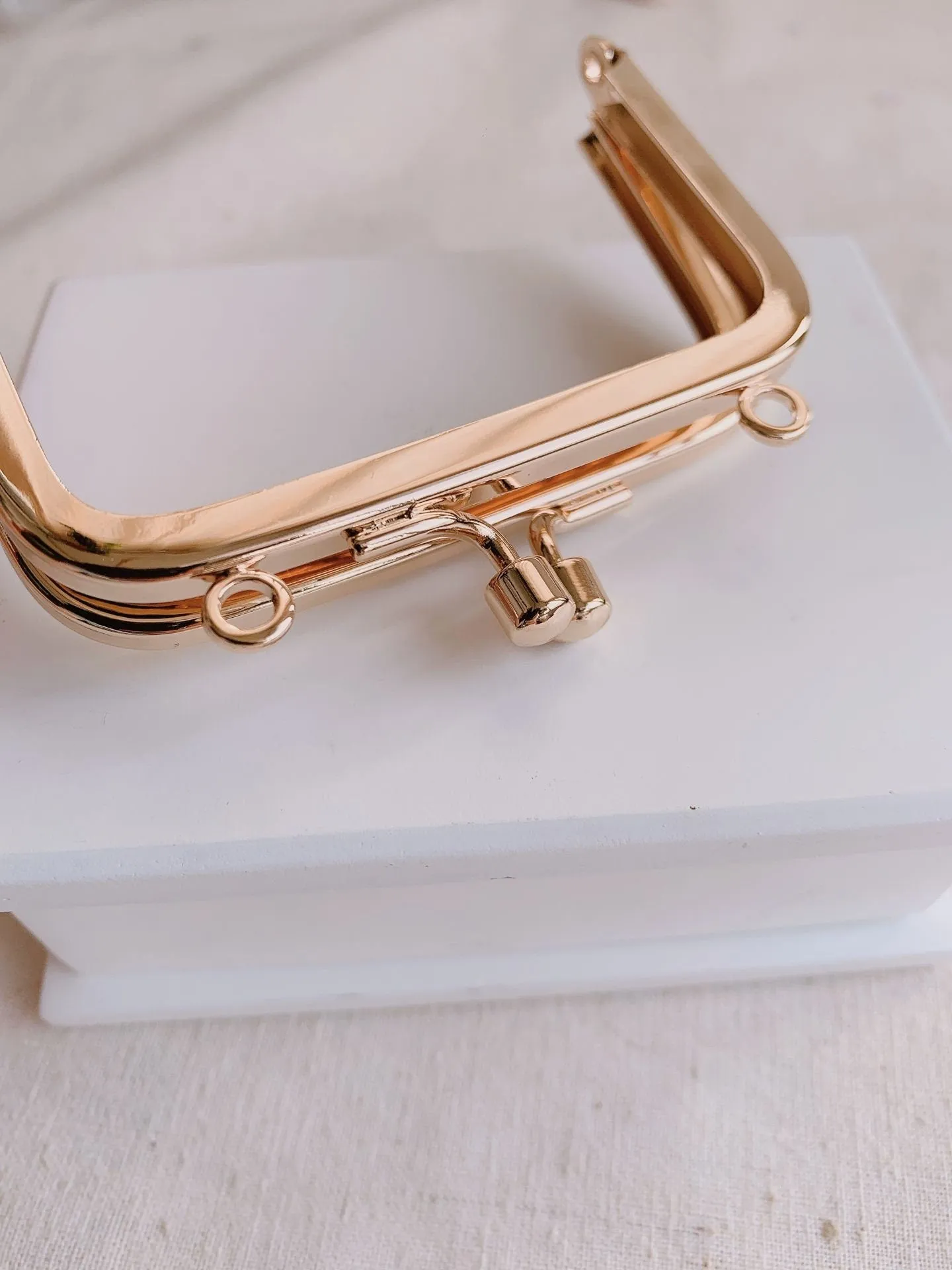 3" Light Gold Purse Frame Mini Purse Frame Glue-In Styles 7.5cm x 5cm