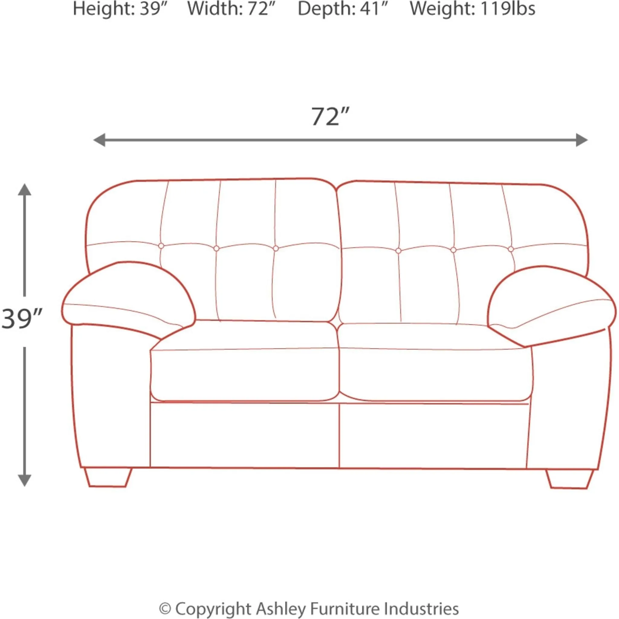 Accrington Loveseat - Granite