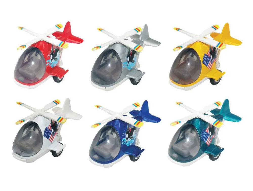 Air Whale Pullback Helicopters - SET of 6