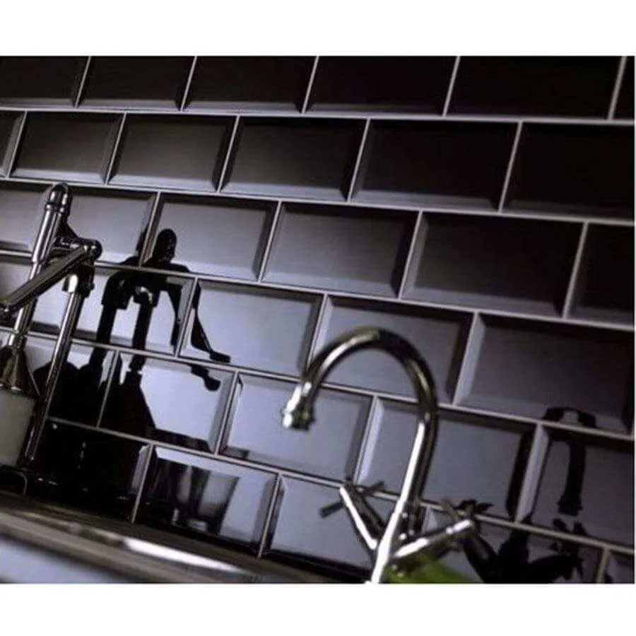 Al Murad Metro Black 10cm X 20cm Wall Tiles - 1M2