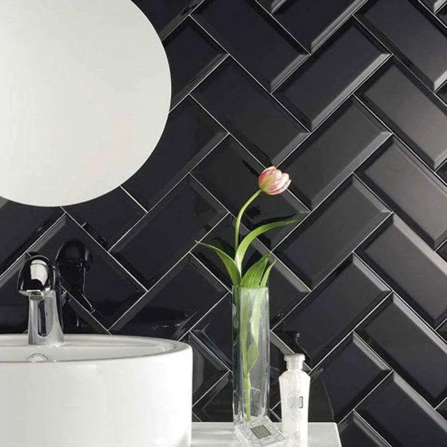 Al Murad Metro Black 10cm X 20cm Wall Tiles - 1M2