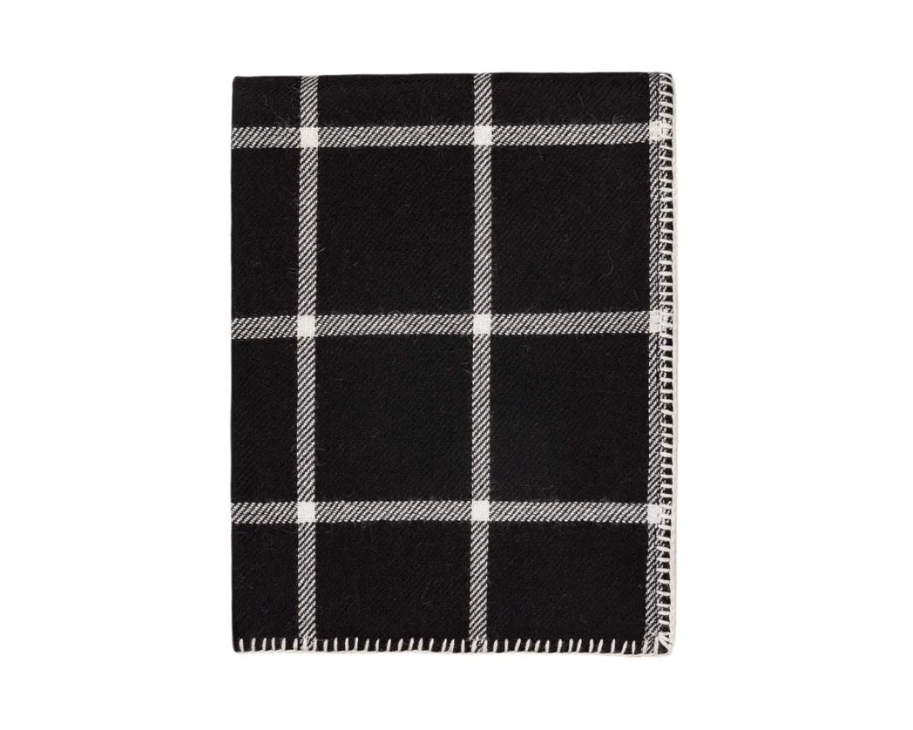 Alicia Adams Alpaca Graydon Throw in Black and Ivory