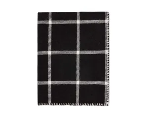 Alicia Adams Alpaca Graydon Throw in Black and Ivory
