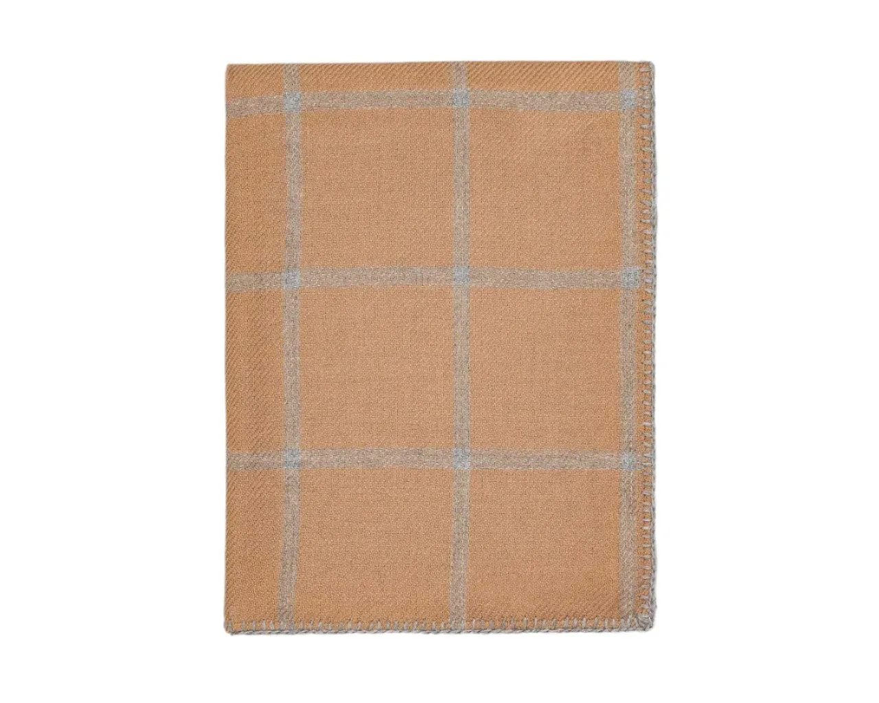 Alicia Adams Alpaca Graydon Throw in Camel and Light Grey