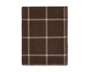 Alicia Adams Alpaca Graydon Throw in Chocolate Brown and Taupe