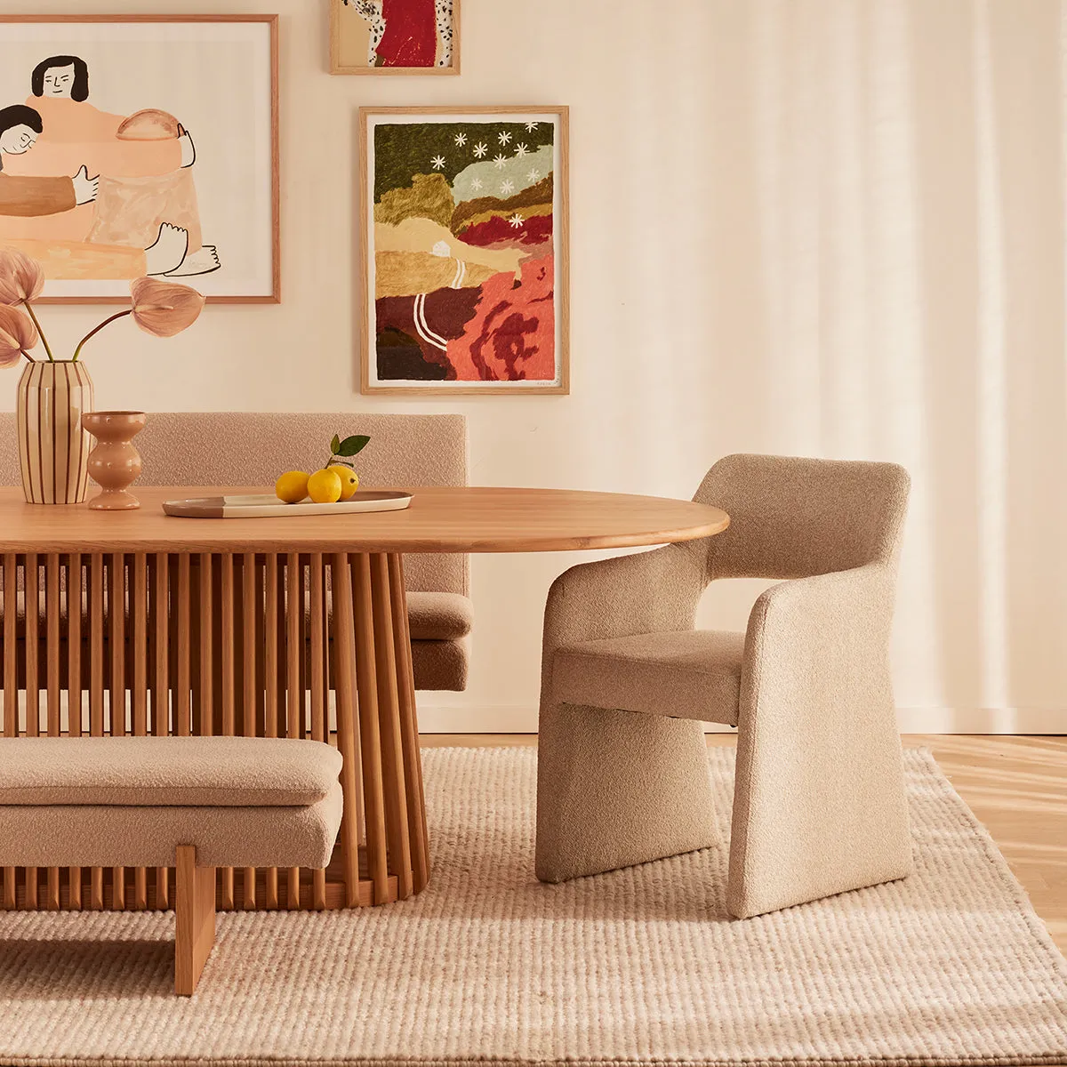 Amelia Boucle Dining Arm Chair