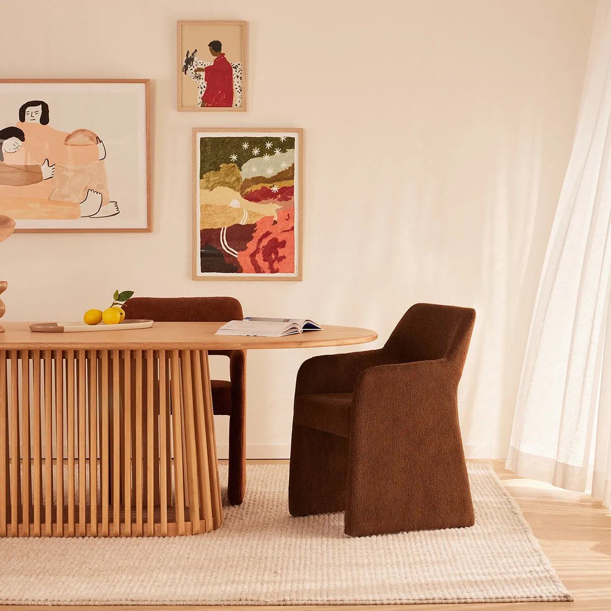 Amelia Boucle Dining Arm Chair