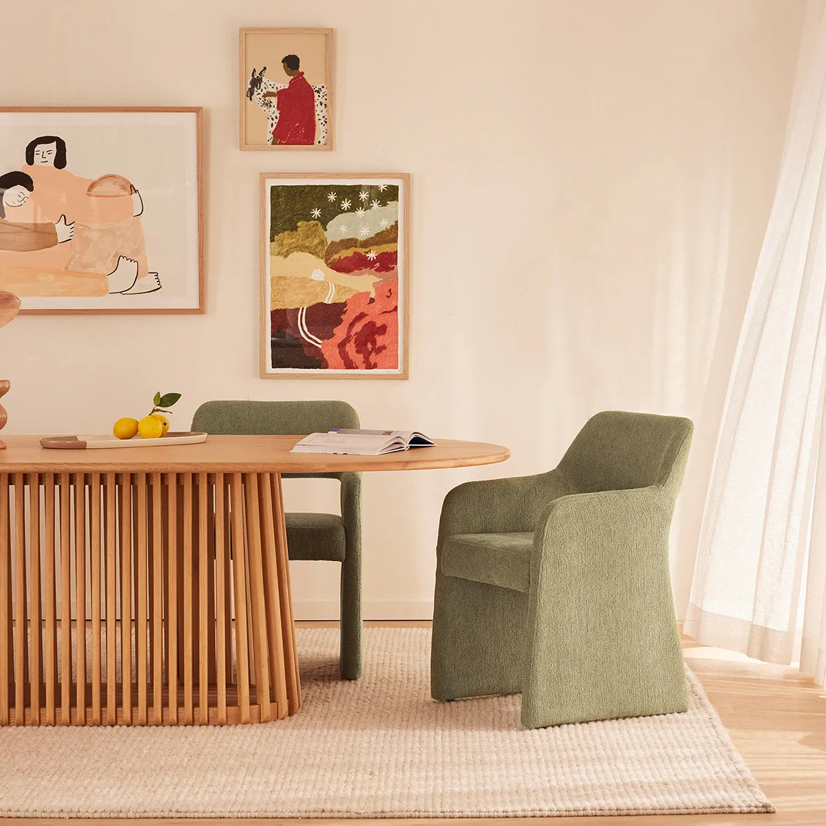 Amelia Boucle Dining Arm Chair