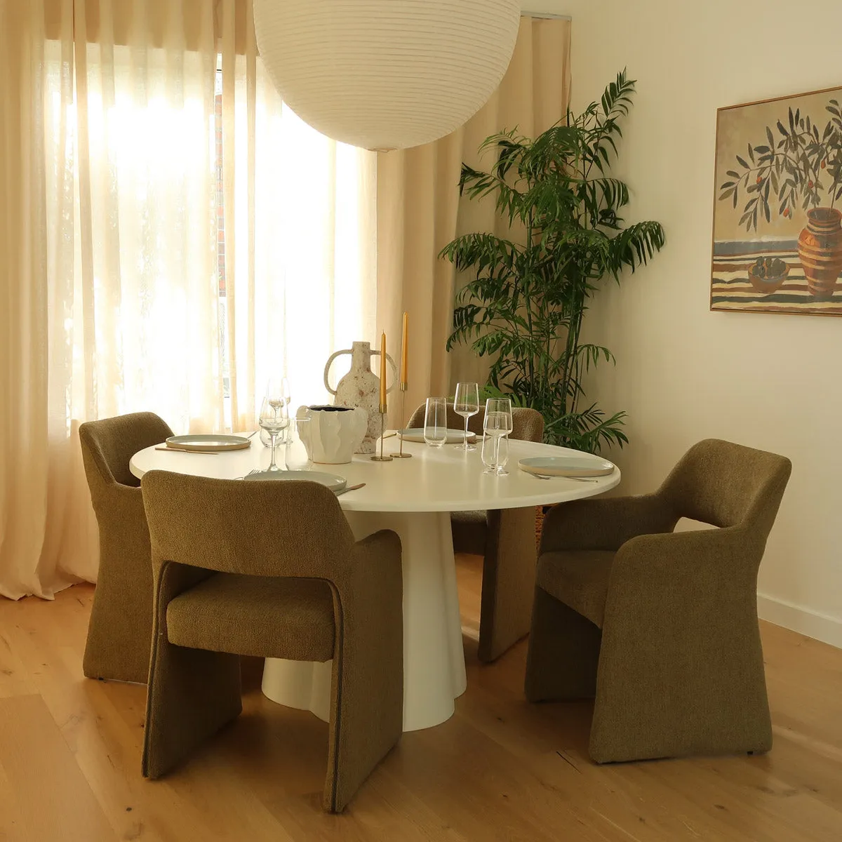 Amelia Boucle Dining Arm Chair