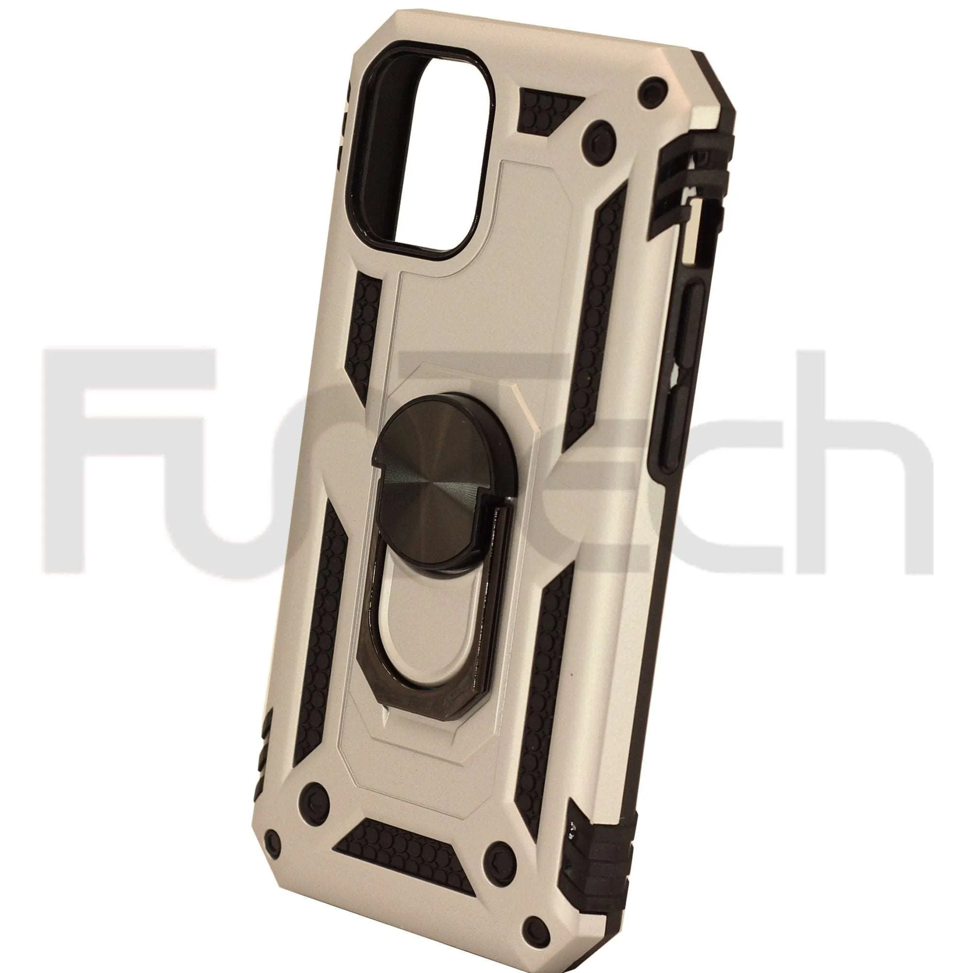 Apple iPhone 12 Mini Armor Ring Back Case Color Silver