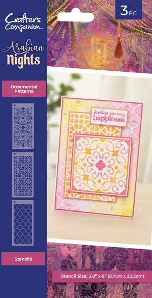 Arabian Nights 3.8" x 8" Stencils 3 pack - Ornamental Patterns