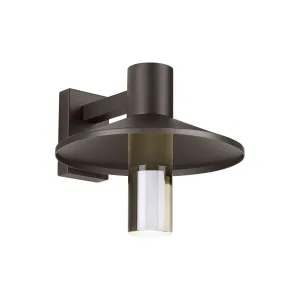 Ash 16 In. LED Hi-Output Outdoor Wall Sconce 1255 Lumens 3000K Button Photocontrol Bronze Finish Clear Cylinder