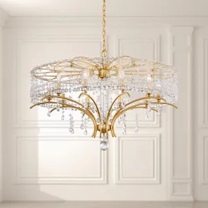 Bella Rose 10 Lights Ferro Black Chandelier with Clear Heritage Crystals