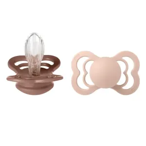 Bibs Supreme S2 Silicone Pacifier - Pack of 2 (Woodchuck/Blush)