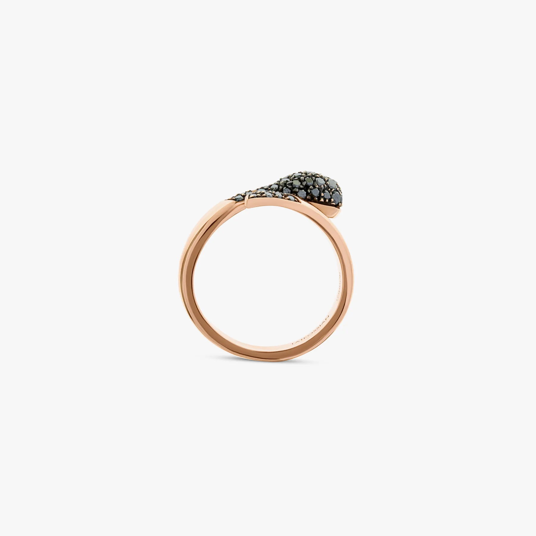 Black Diamond ring in 18K rose gold