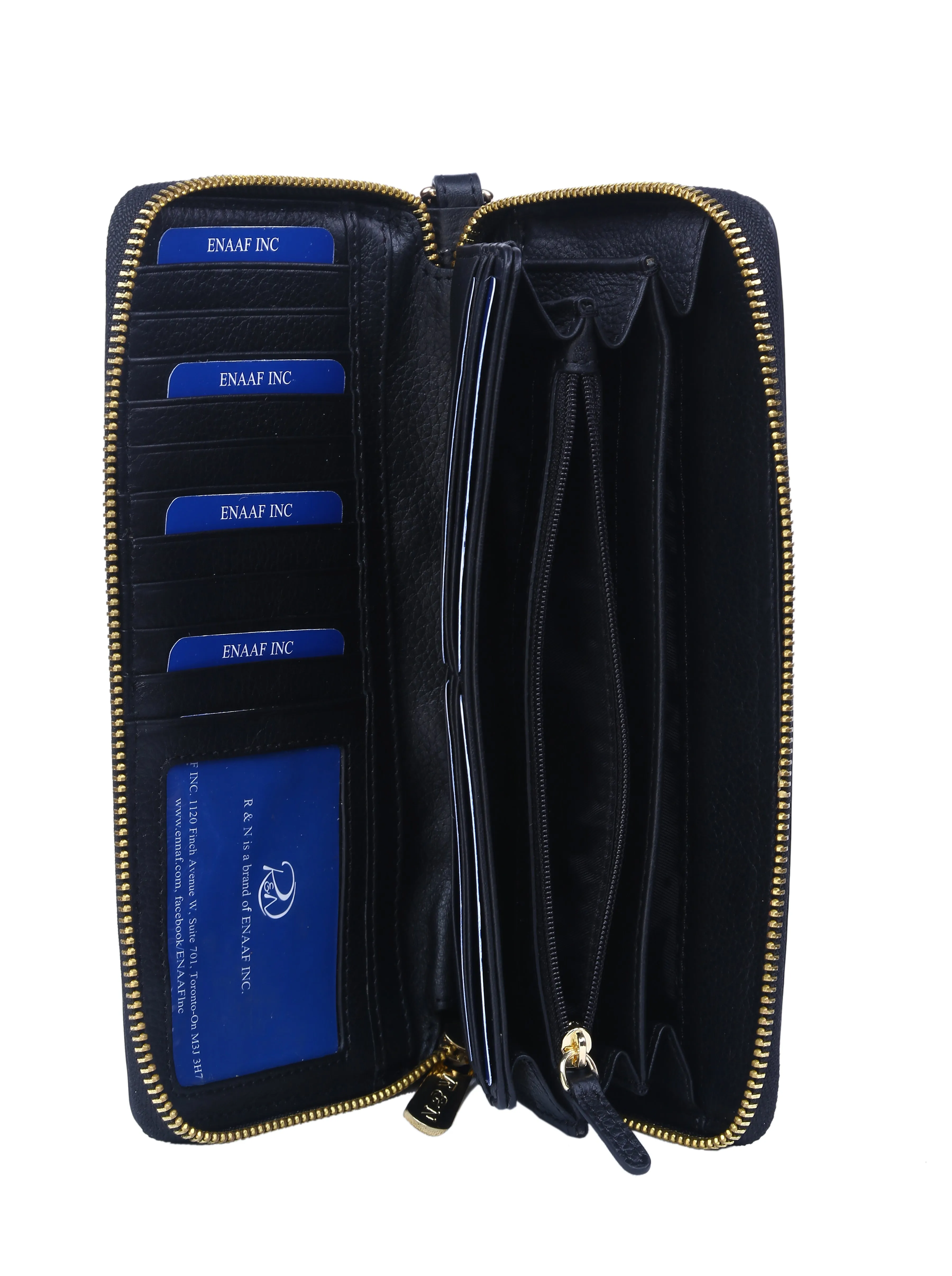 Black Genuine Leather Soft and Slim Wallet/Purse by ENAAF