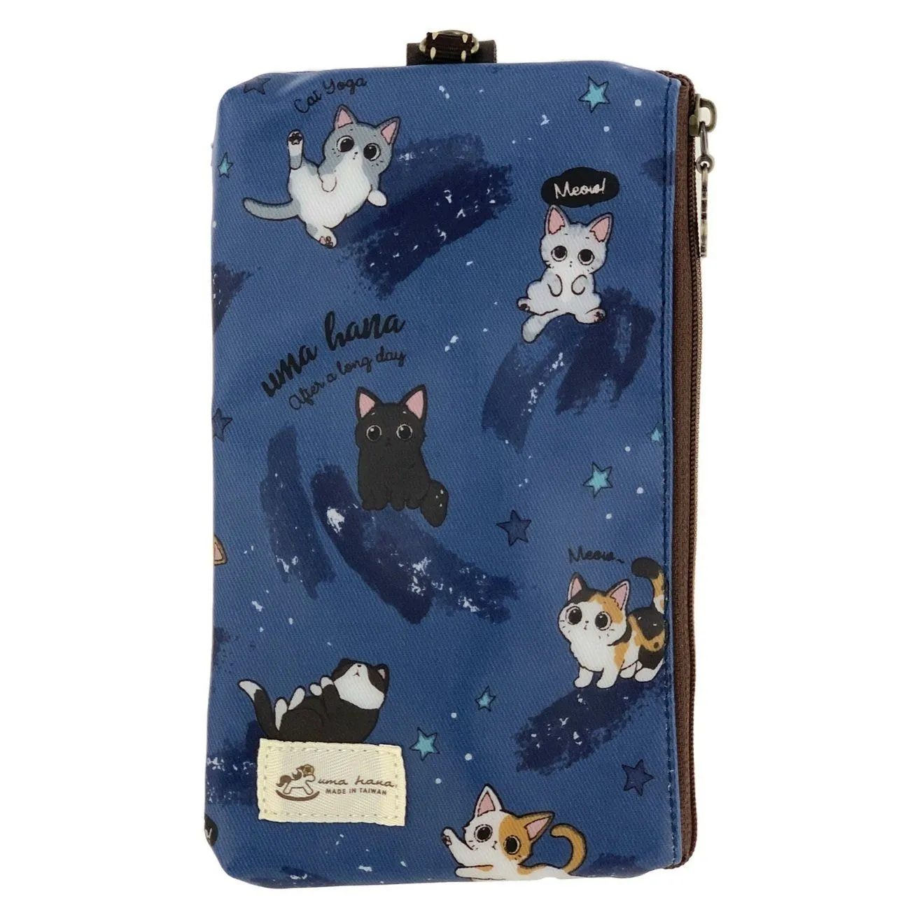 Blue Cat Yoga Phone Pouch