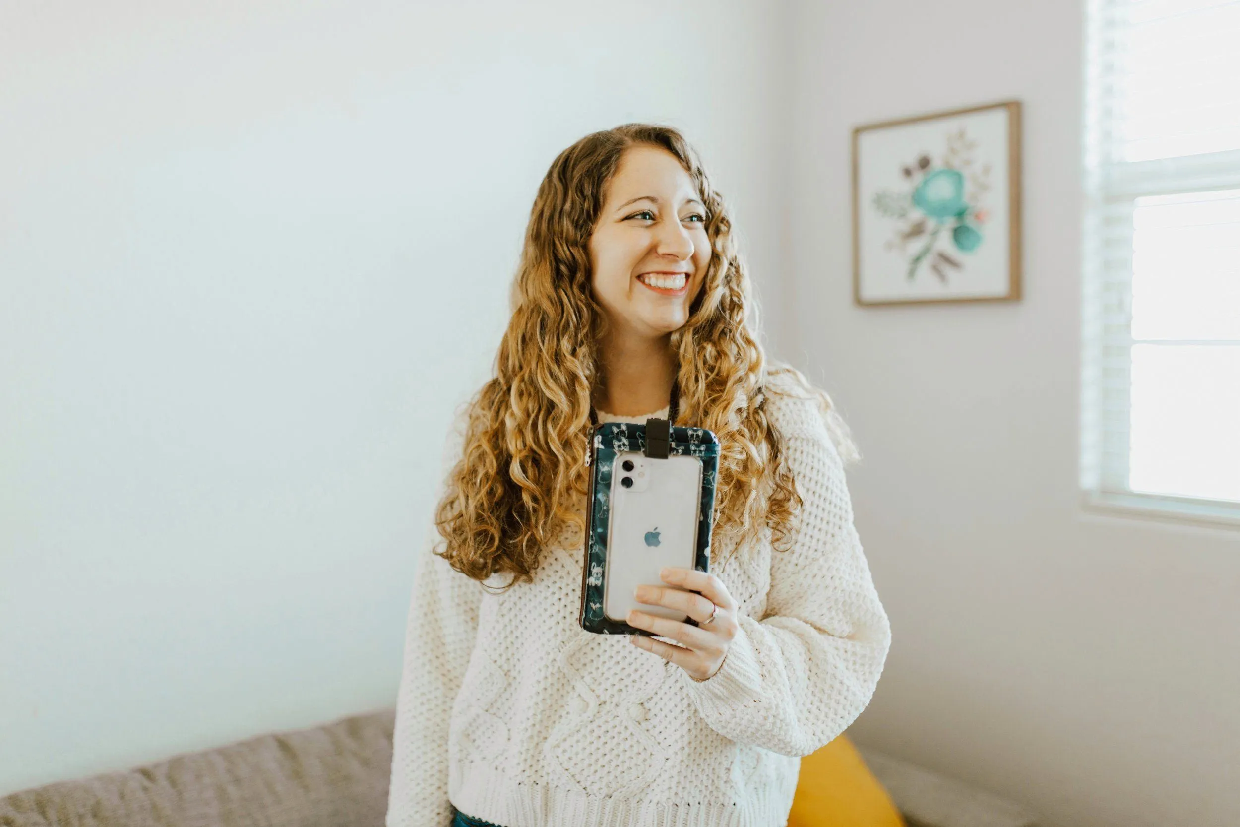 Blue Cat Yoga Phone Pouch