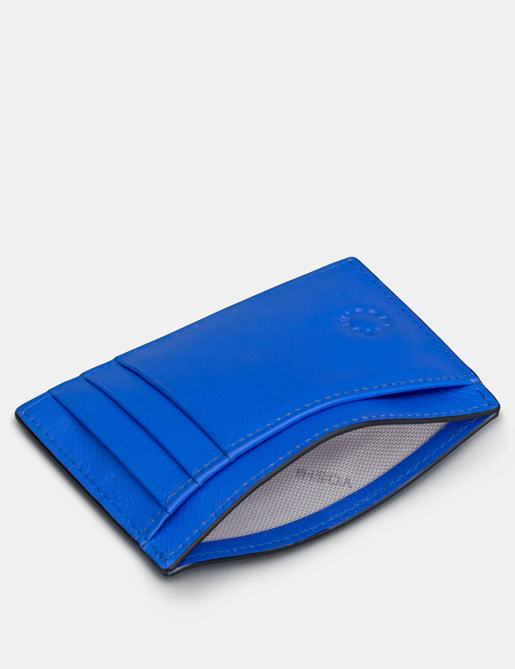 Blue Leather Card Holder With ID Window