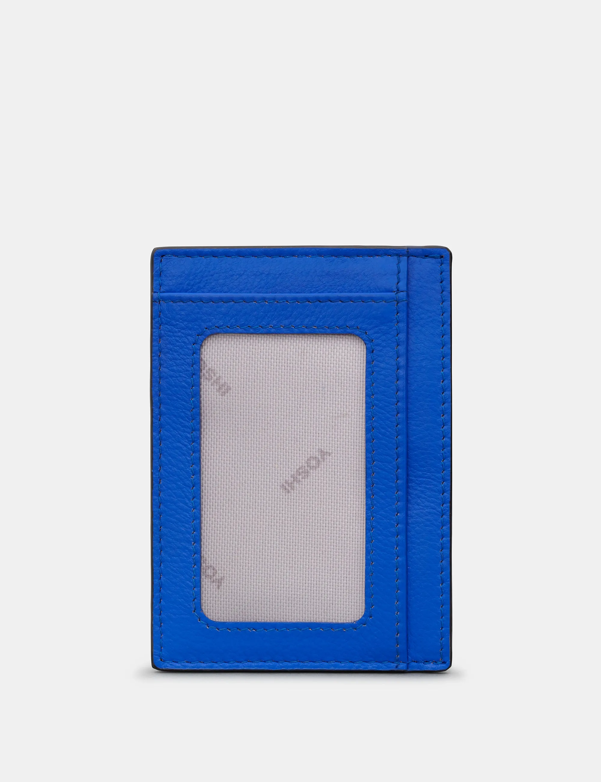 Blue Leather Card Holder With ID Window