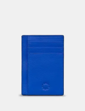 Blue Leather Card Holder With ID Window