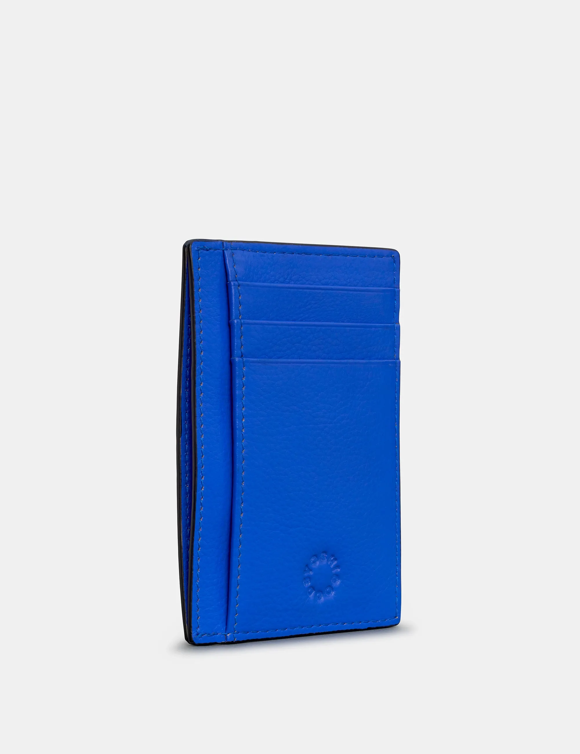 Blue Leather Card Holder With ID Window