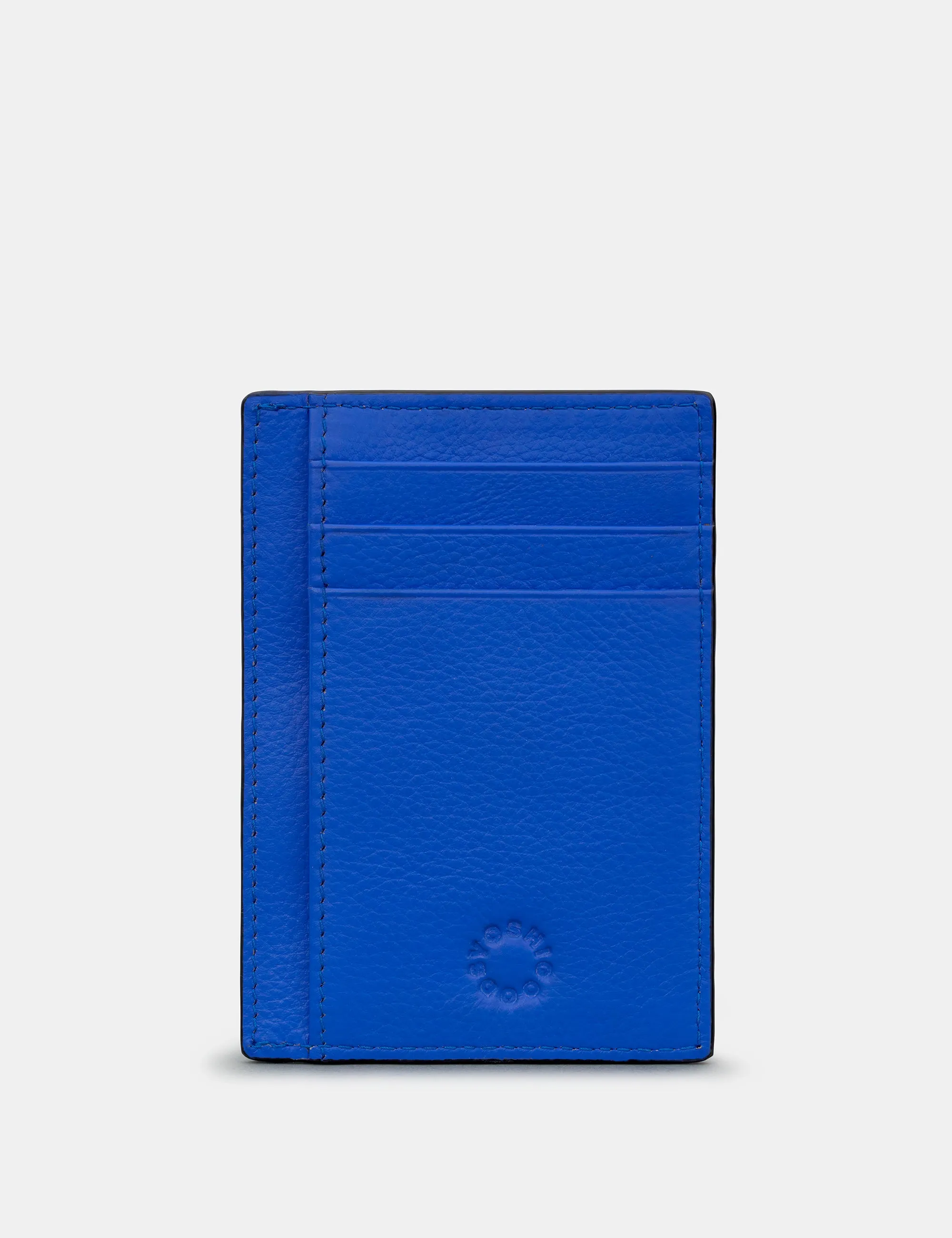 Blue Leather Card Holder With ID Window