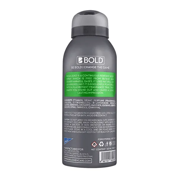 BOLD ZERO NOIR PERFUME BODY SPRAY 120ML