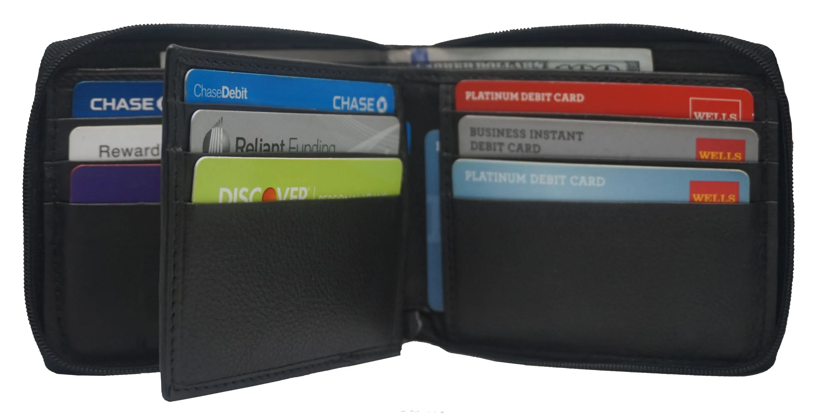 Bullz®  RFID Signal Blocking Zipper Mens Wallet TXB-RF5101