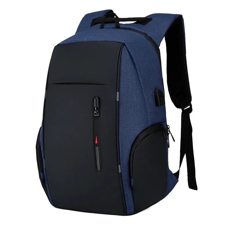 Business Solid Color Square Zipper Functional Backpack