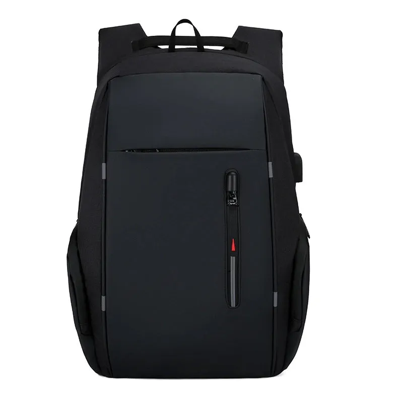 Business Solid Color Square Zipper Functional Backpack